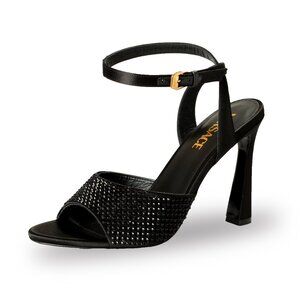 Versace Women's Strass Gold Medusa Ankle Strap Heeled Sandals Shoes US 11 IT 41